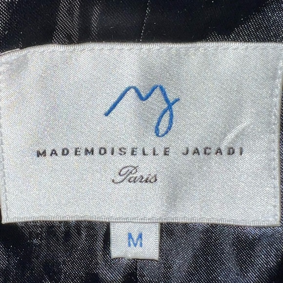 Mademoiselle Jacadi Paris size M black wool blend double breasted lined pea coat - Picture 15 of 16